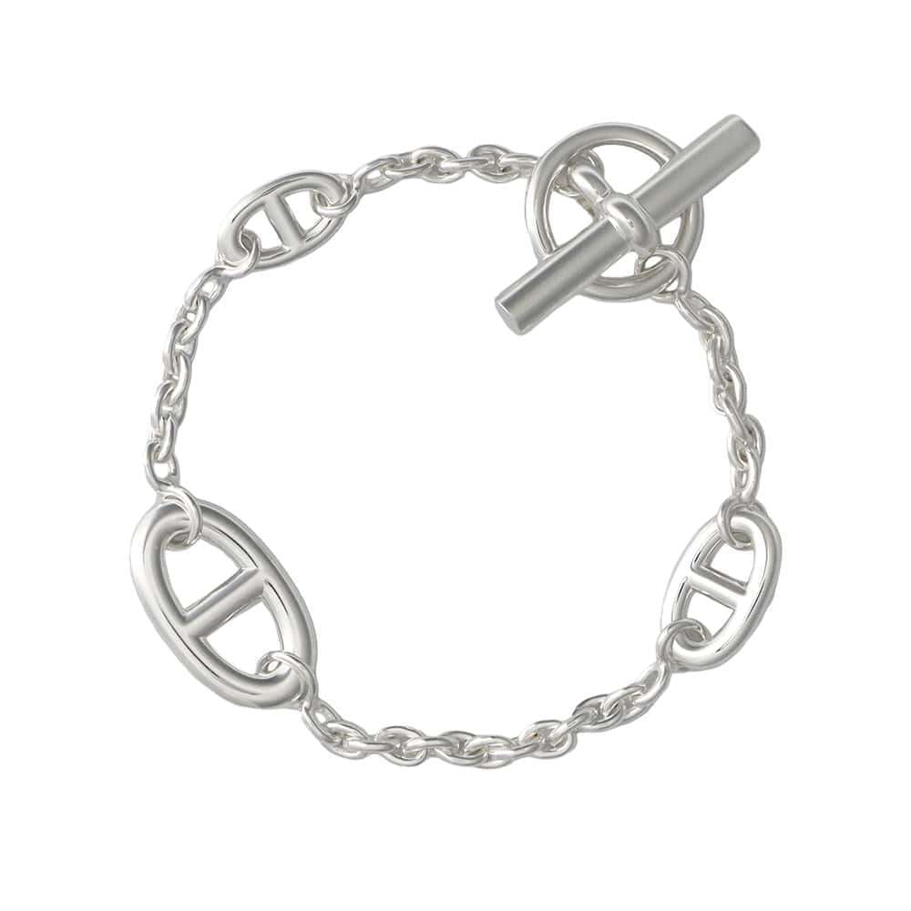 HERMES Chaine d'Ancre Farandole Bracelet Size LG SV925