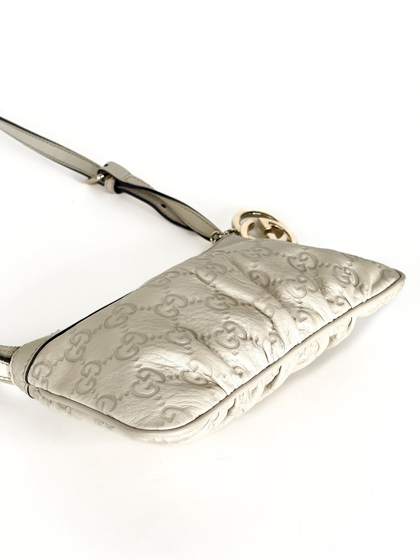 Gucci GG Canvas Shoulder Bag White