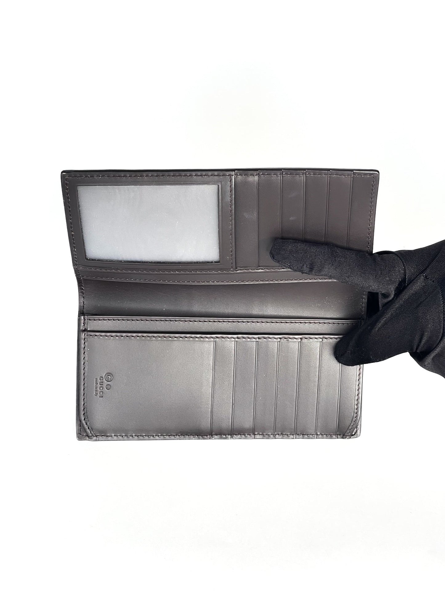 Gucci CI GG Supreme Monogram Selleria Calfskin Continental Wallet