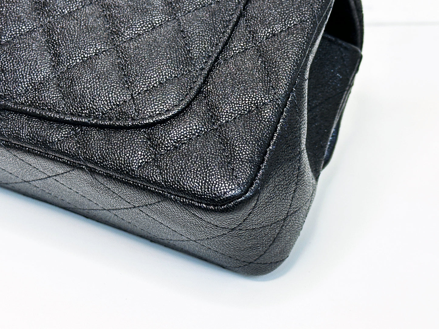 Chanel Mini Rectangular Top Handle Flap Bag Black Caviar GHW 3126 holo card