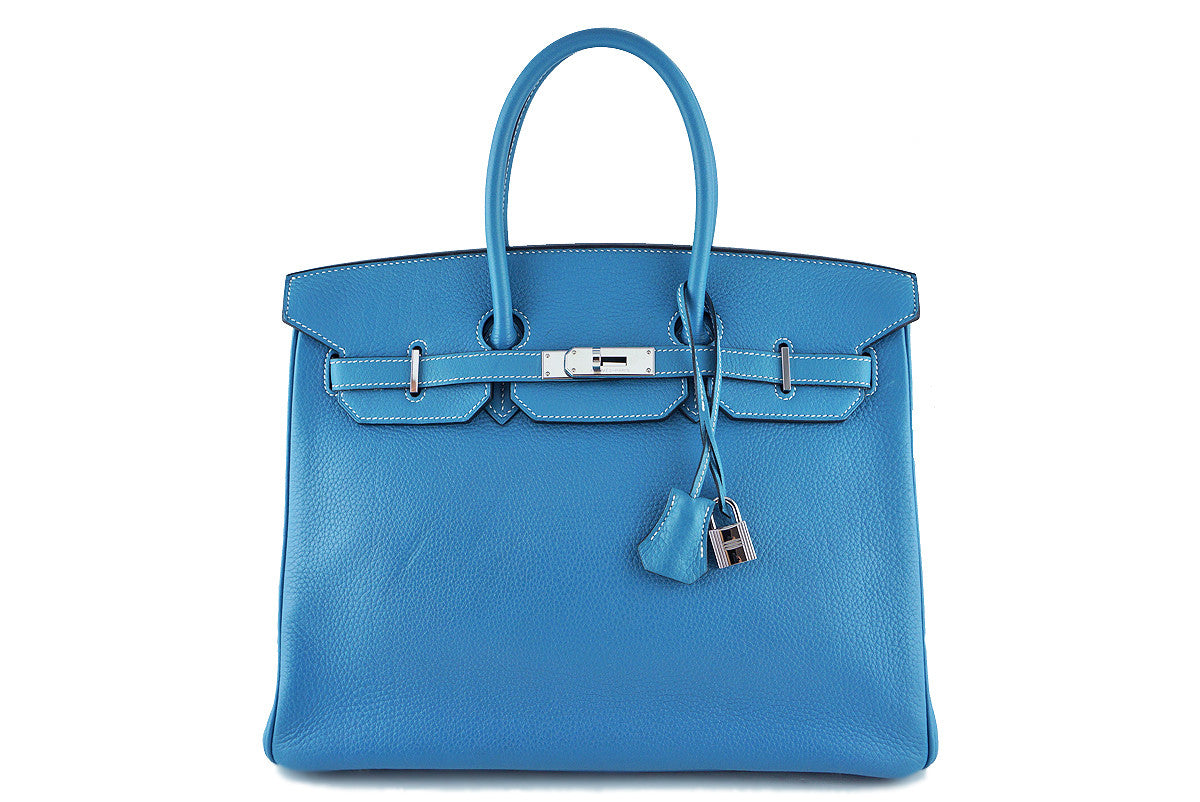 Hermes Blue Jean Togo 35cm Birkin Bag, PHW