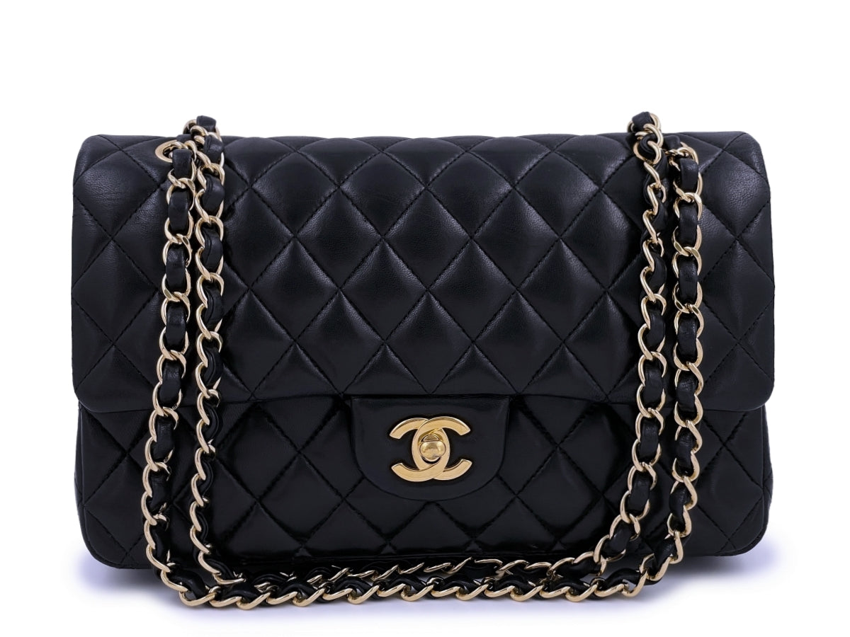 Chanel Black Lambskin Medium Classic Double Flap Bag GHW