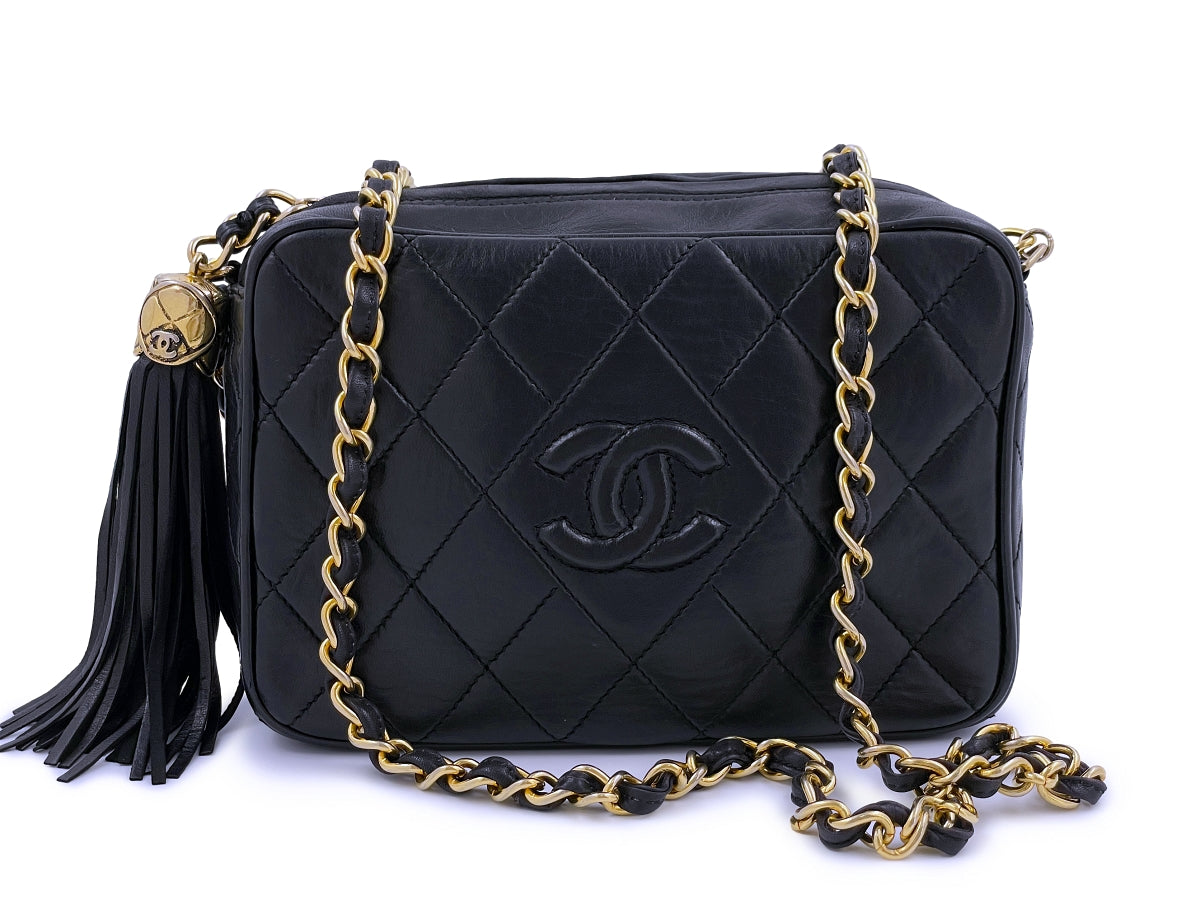 Chanel Vintage Mini Small Classic Logo Camera Case Bag 24k GHW