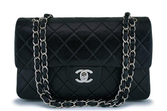 Chanel Black Lambskin Small Classic Double Flap Bag SHW