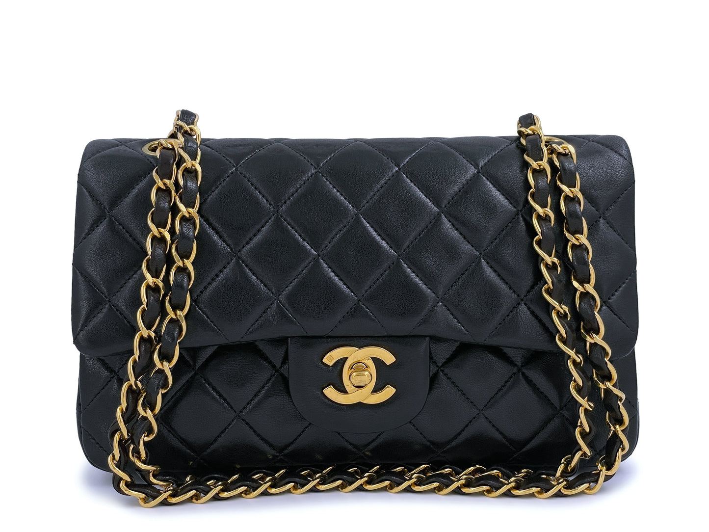 Chanel Vintage 1996 Black Small Classic Double Flap Bag 24k GHW
