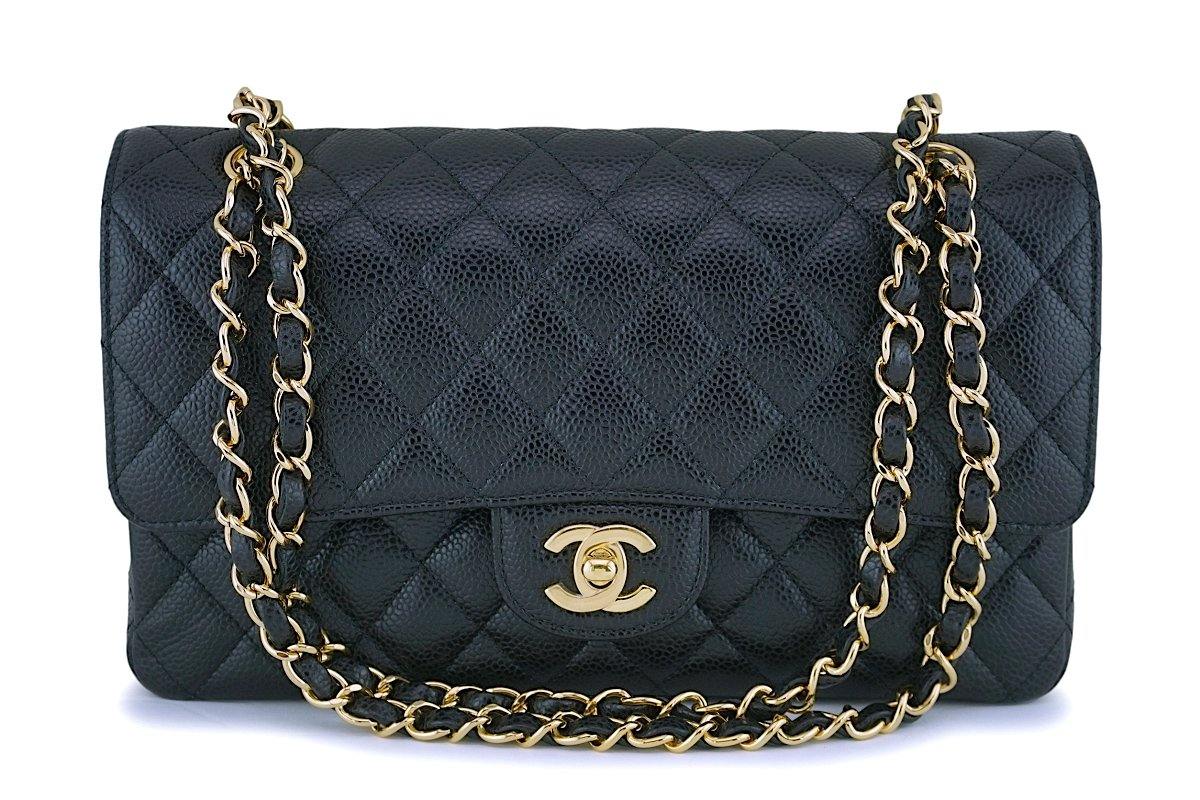 Chanel Black Caviar Medium Classic Double Flap Bag GHW