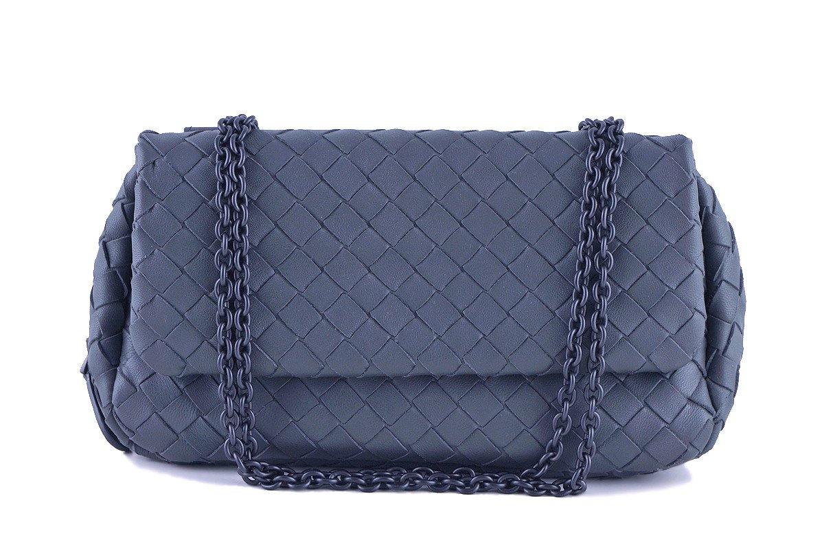 Bottega Veneta Gray Messenger Woven Cross Body Bag