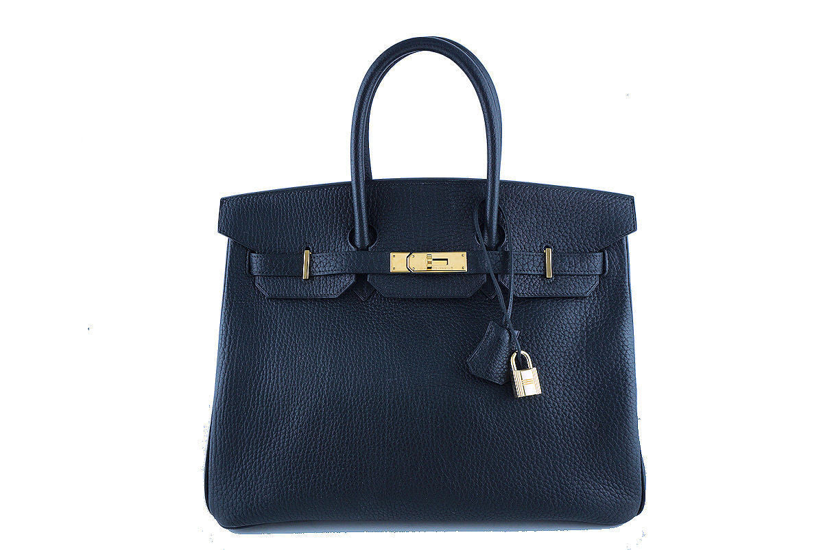 Hermes Birkin Bag, Black 35cm Fjord GHW