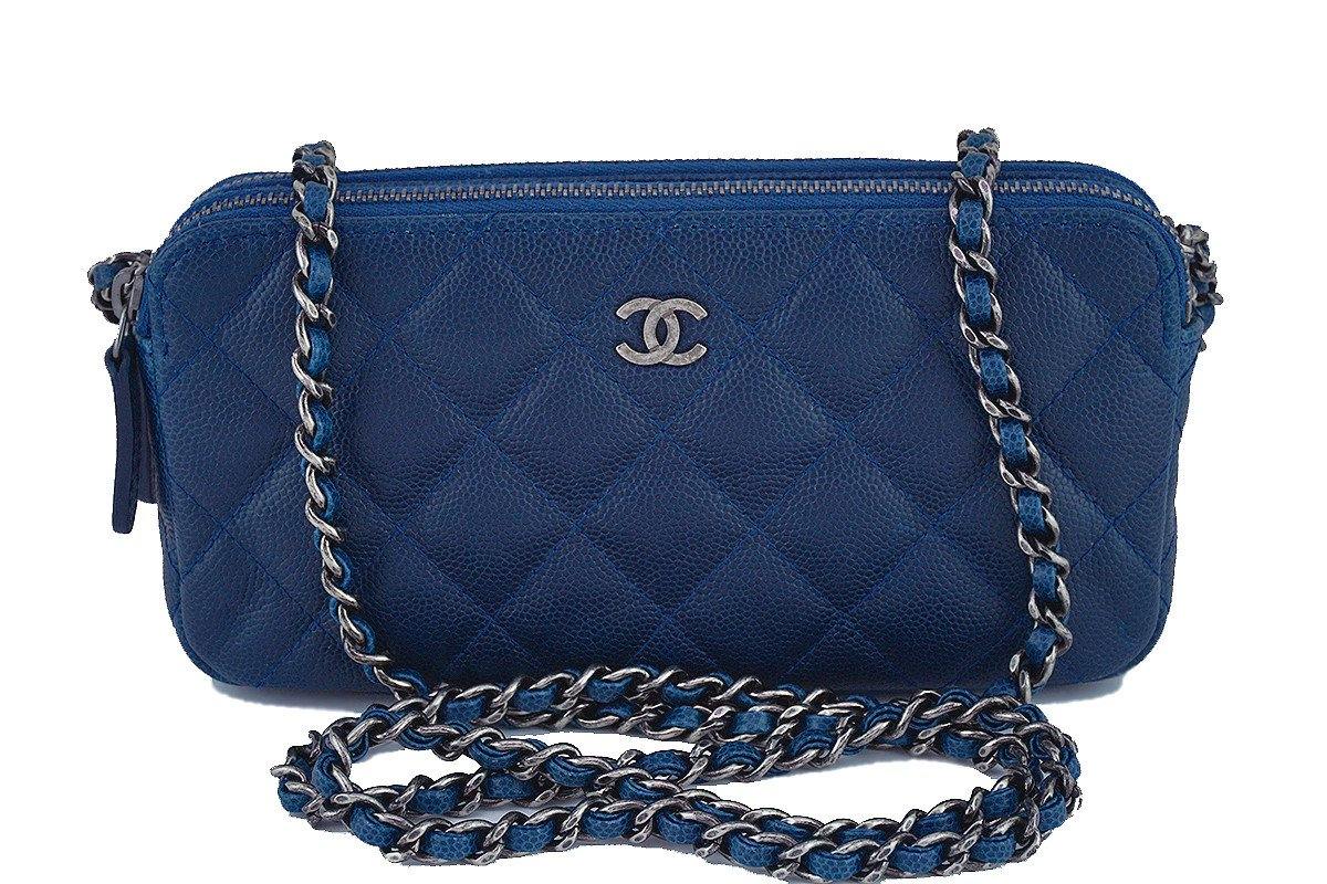 Chanel Caviar Blue Mini Camera Case Wallet on Chain WOC Bag