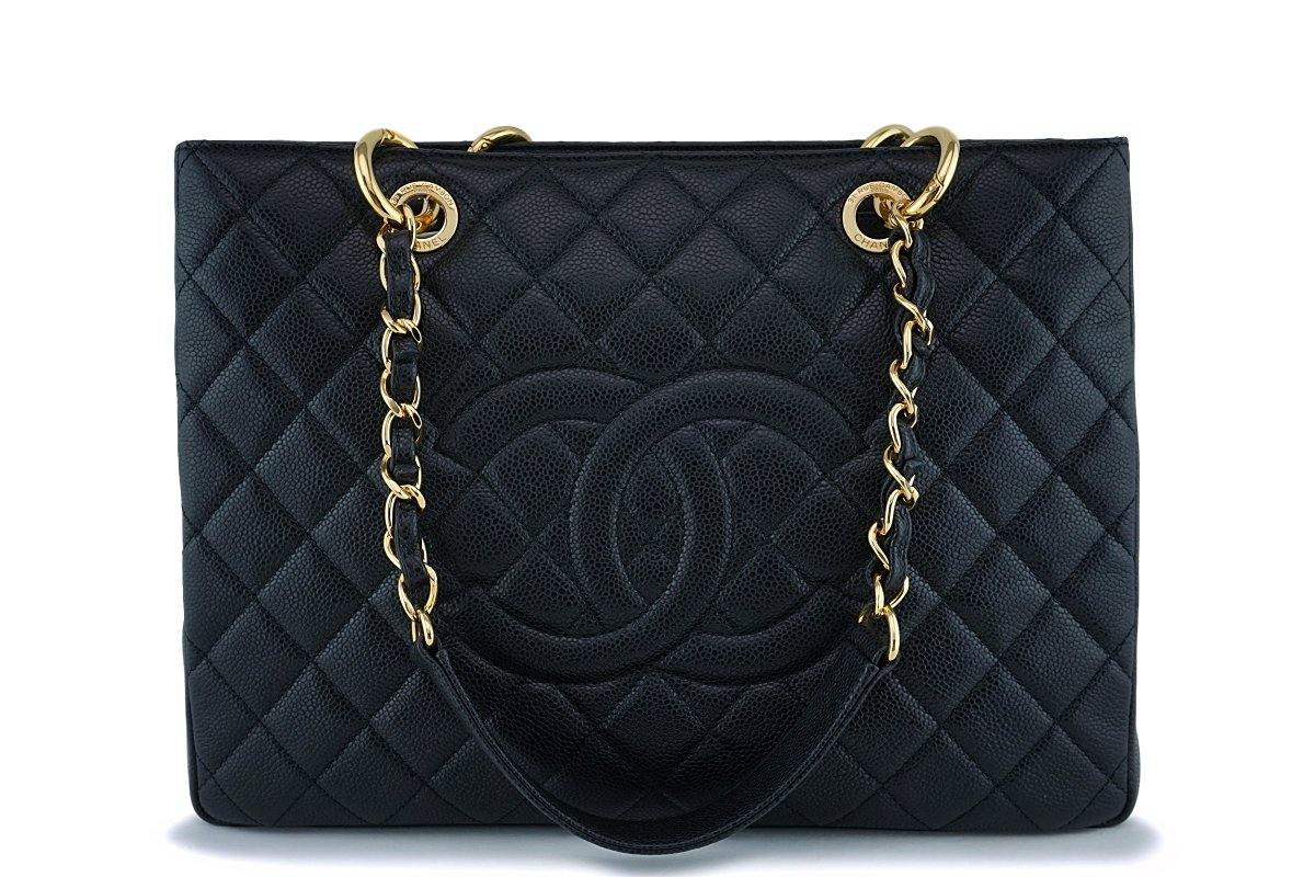 Chanel Black Caviar Classic Grand Shopper Tote GST Bag GHW