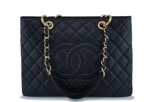 Chanel Black Caviar Classic Grand Shopper Tote GST Bag GHW