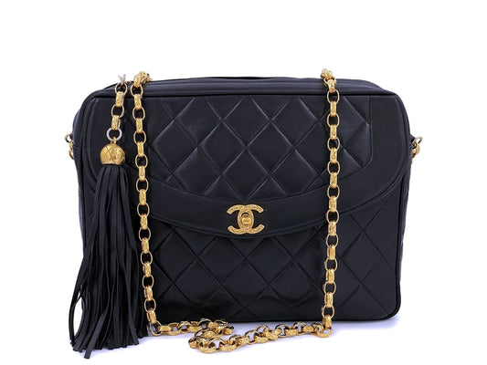 Chanel 1994 Vintage Black Flap Camera Case Bag 24k GHW