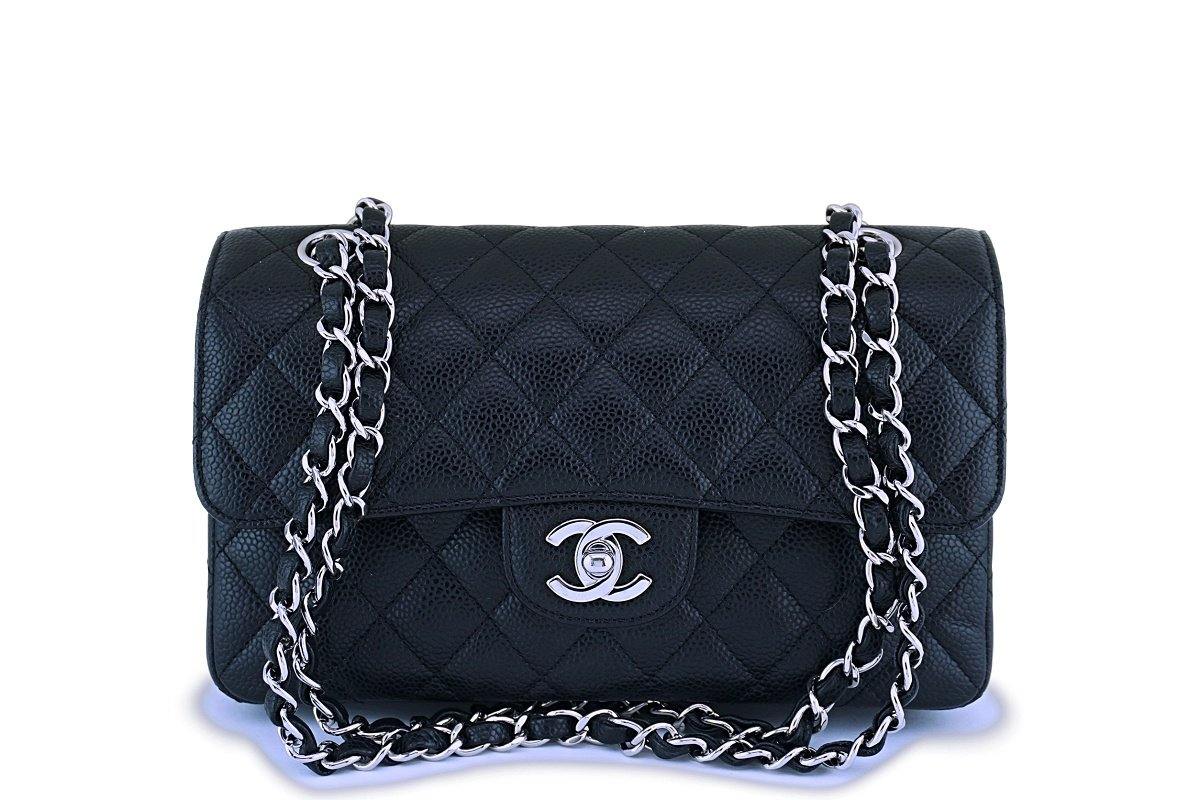 Chanel Black Caviar Small Classic Double Flap Bag SHW