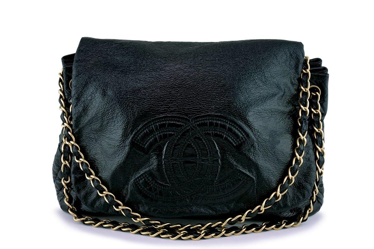 Chanel Patent Large Rock and Chain Flap Bag