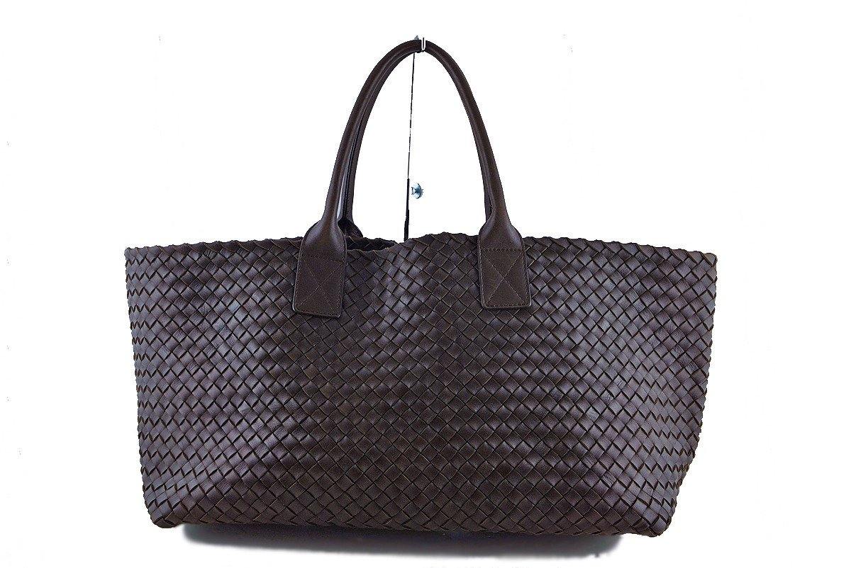 Bottega Veneta Ebano Interciatto Medium Cabat Tote Bag