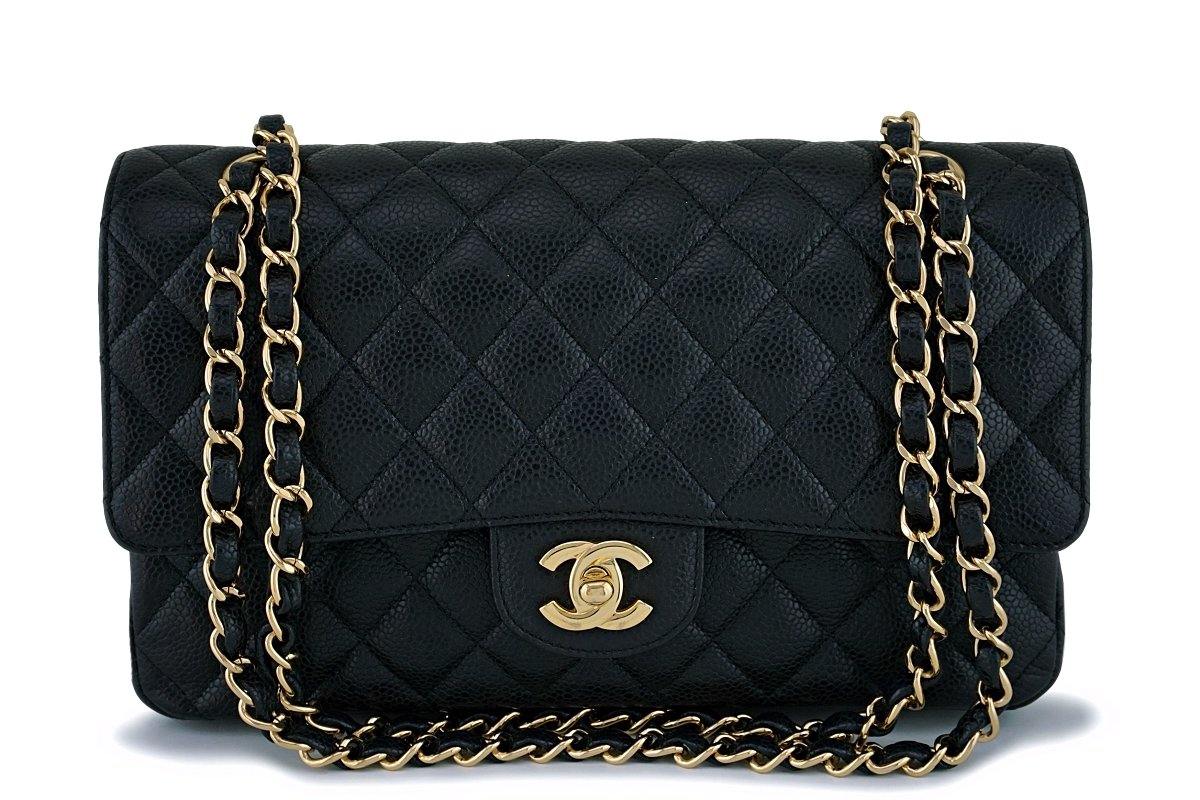 Chanel Black Caviar Medium Classic Double Flap Bag GHW