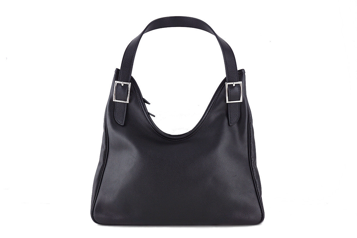 Hermes Black Massai Cut PM Hobo Bag