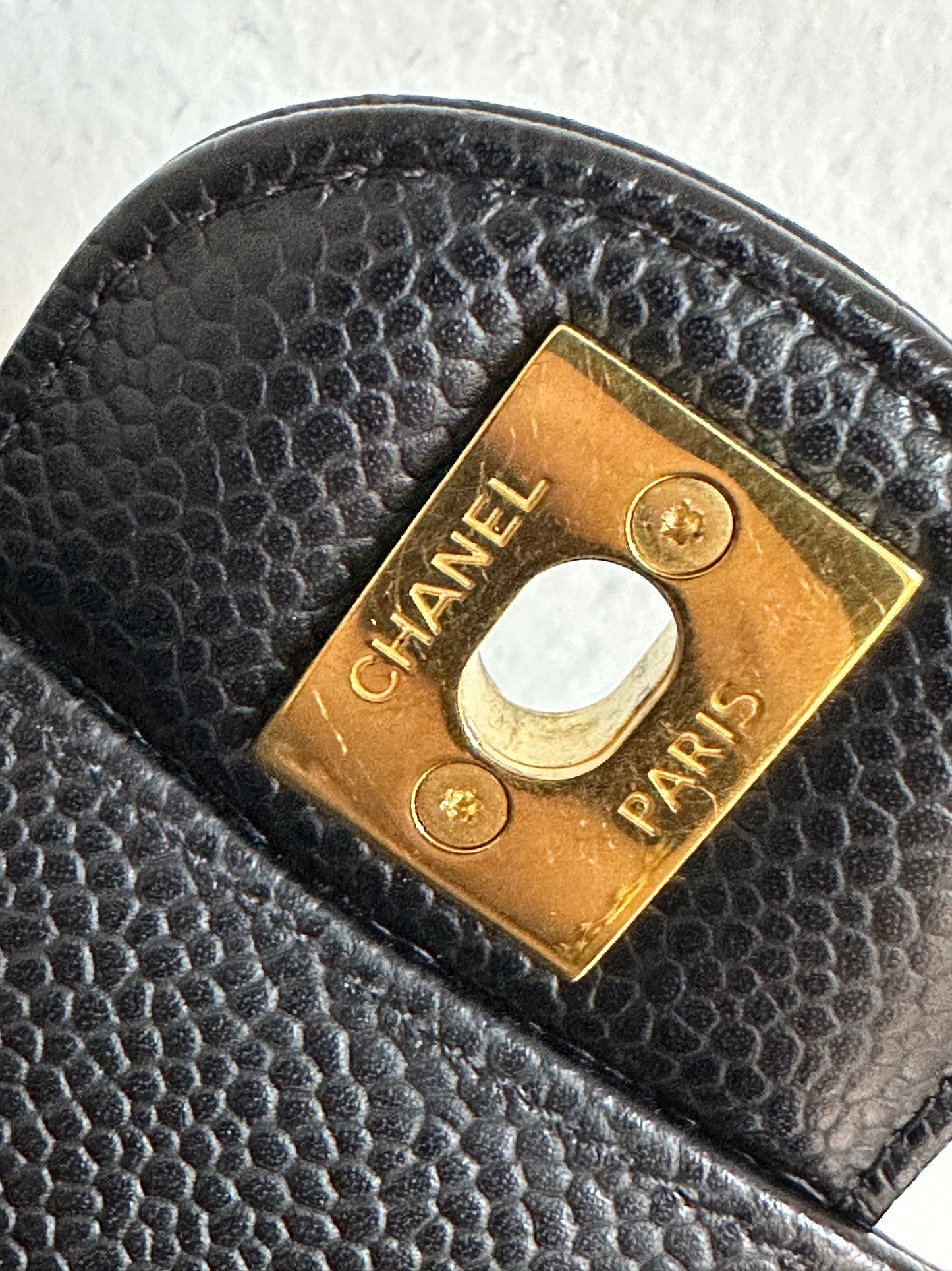 Chanel Medium Classic Quilted Caviar Double Flap Bag Black 2022 year Microchip (There is a slight crack on the inner buckle)