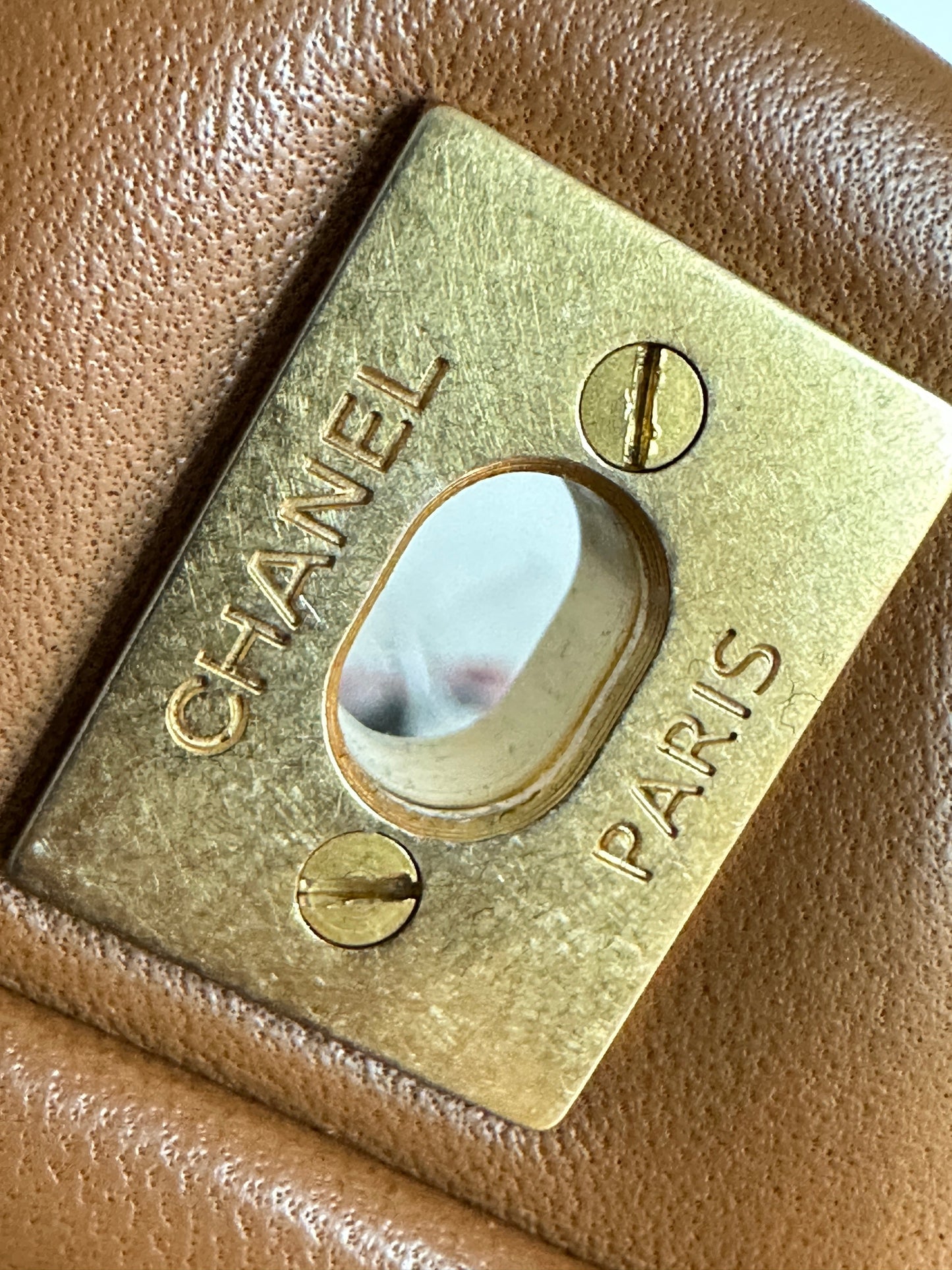 Chanel Lambskin Valentine Charms Small Flap Beige 1427 holo card