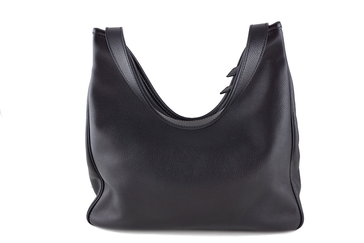Hermes Black Massai Cut PM Hobo Bag