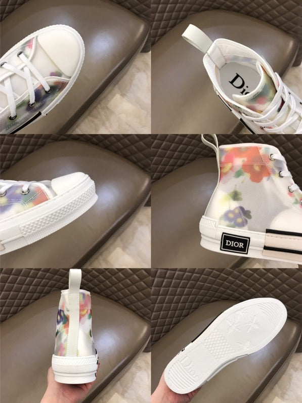 Christian Dior B23 White Floral Print HIGH-TOP SNEAKER