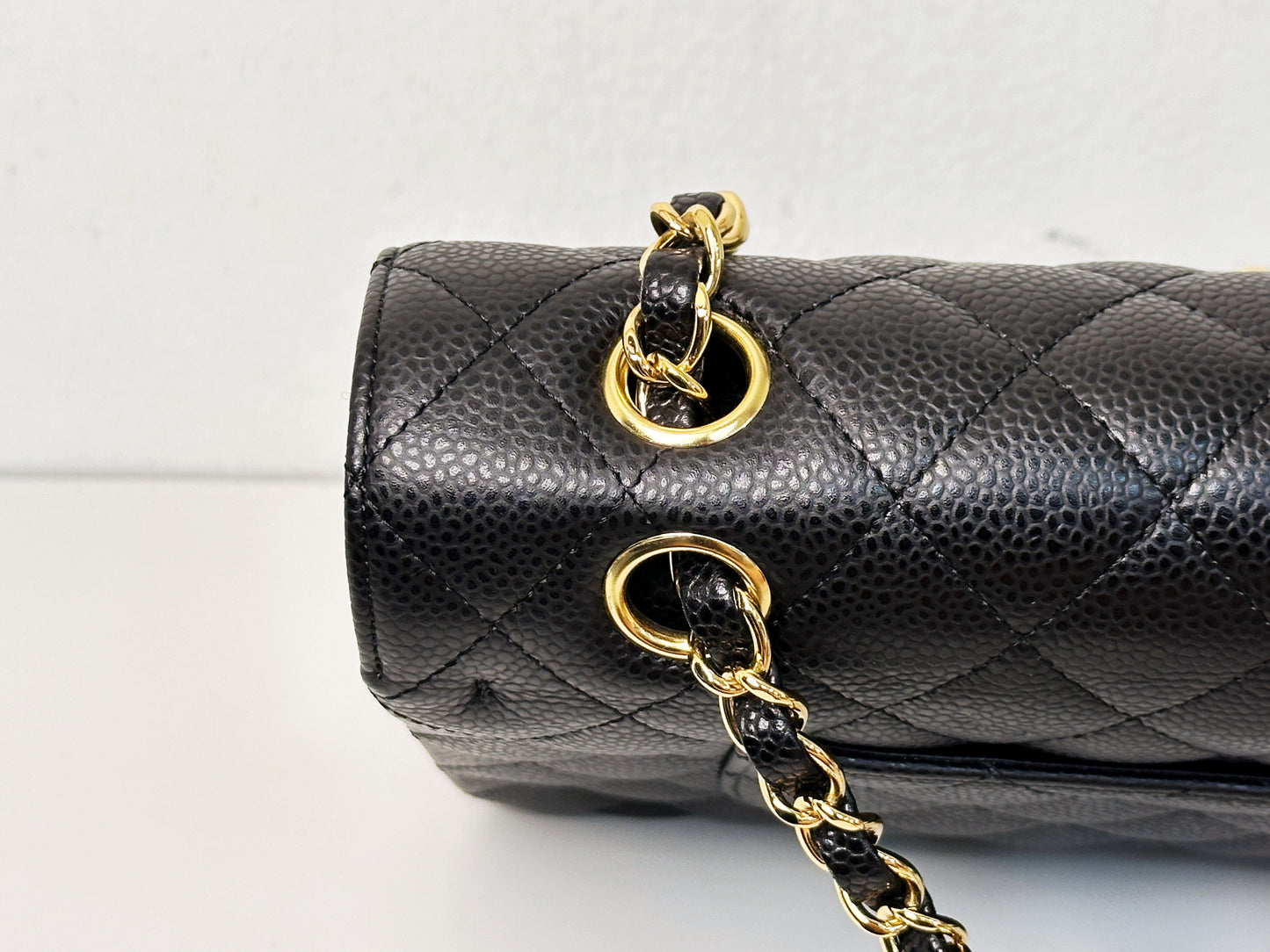 CHANEL Classic Double Flap Medium Shoulder Bag Black Caviar 24k GHW 1125 holo card