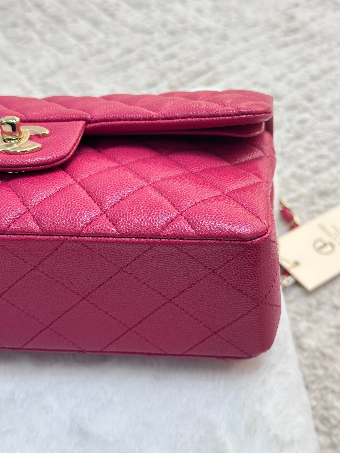CHANEL Small Classic Double Flap Caviar Quilted Red GHW 