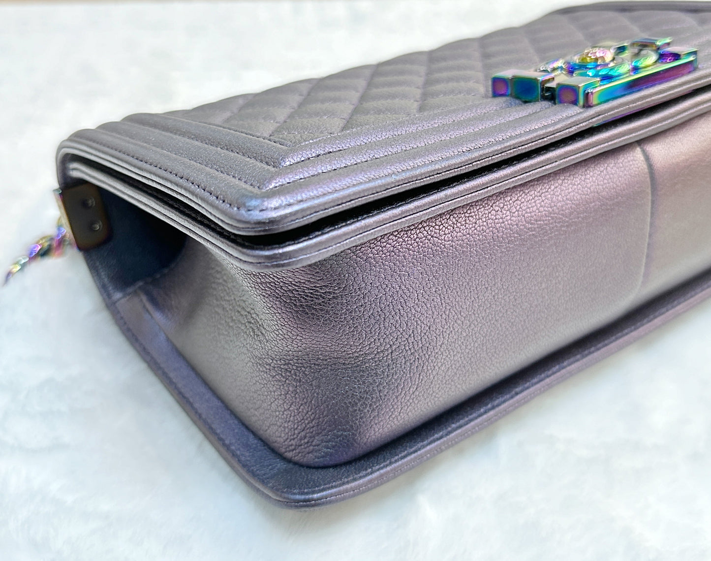 Chanel LeBoy Bag Old Medium Calfskin Purple
