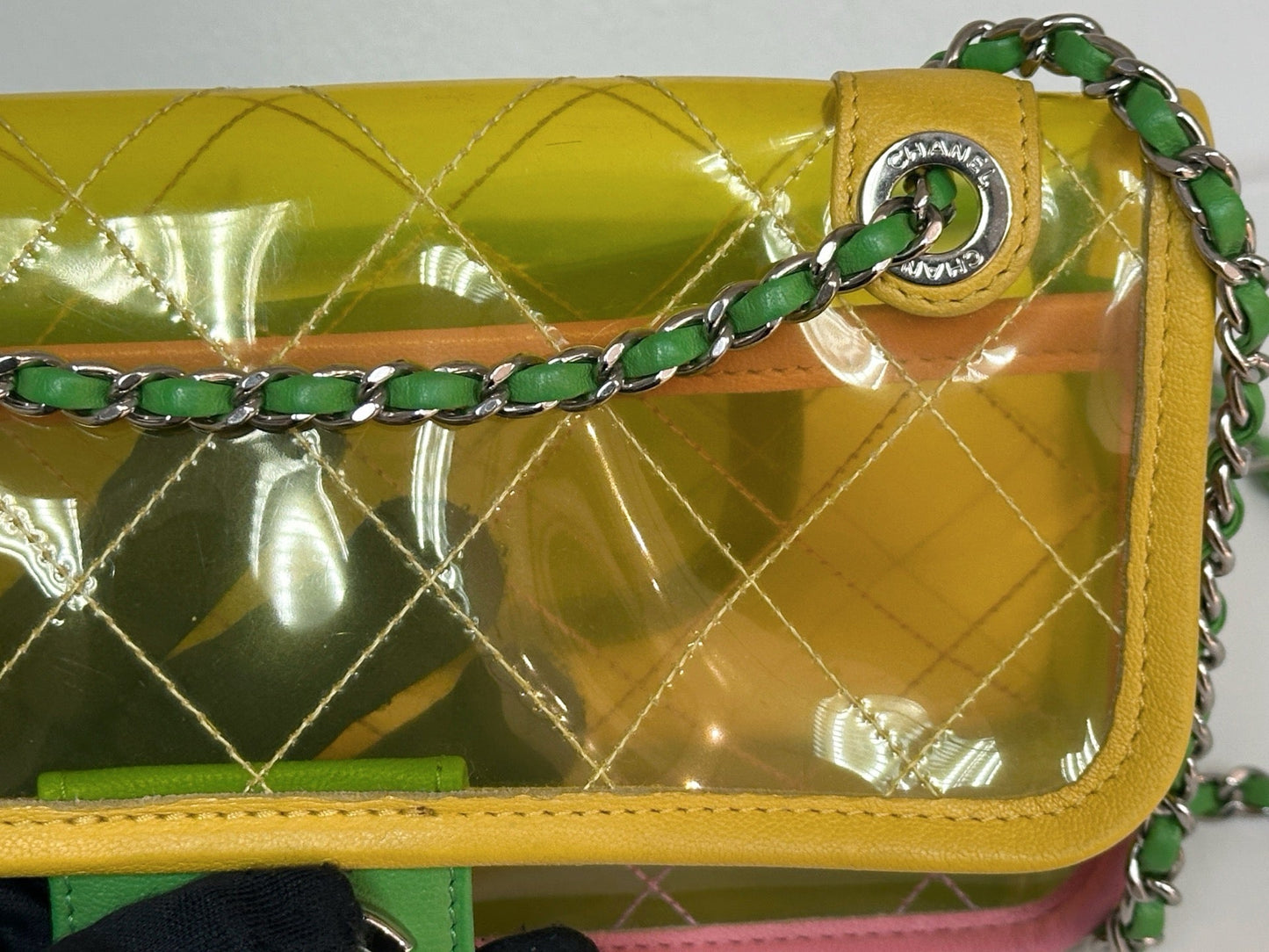 Chanel Yellow Coco Splash PVC Small Flap Bag holo 2589