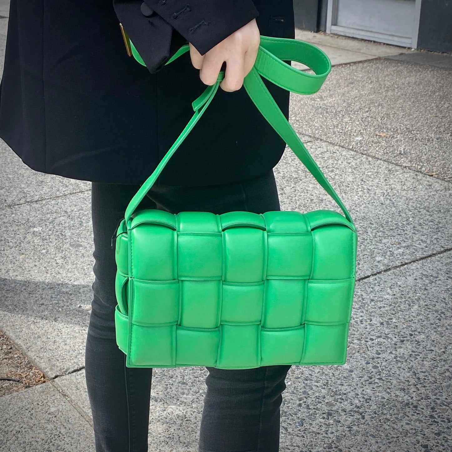 Bottega Veneta Small Padded Cassette Parakeet Green Leather Bag