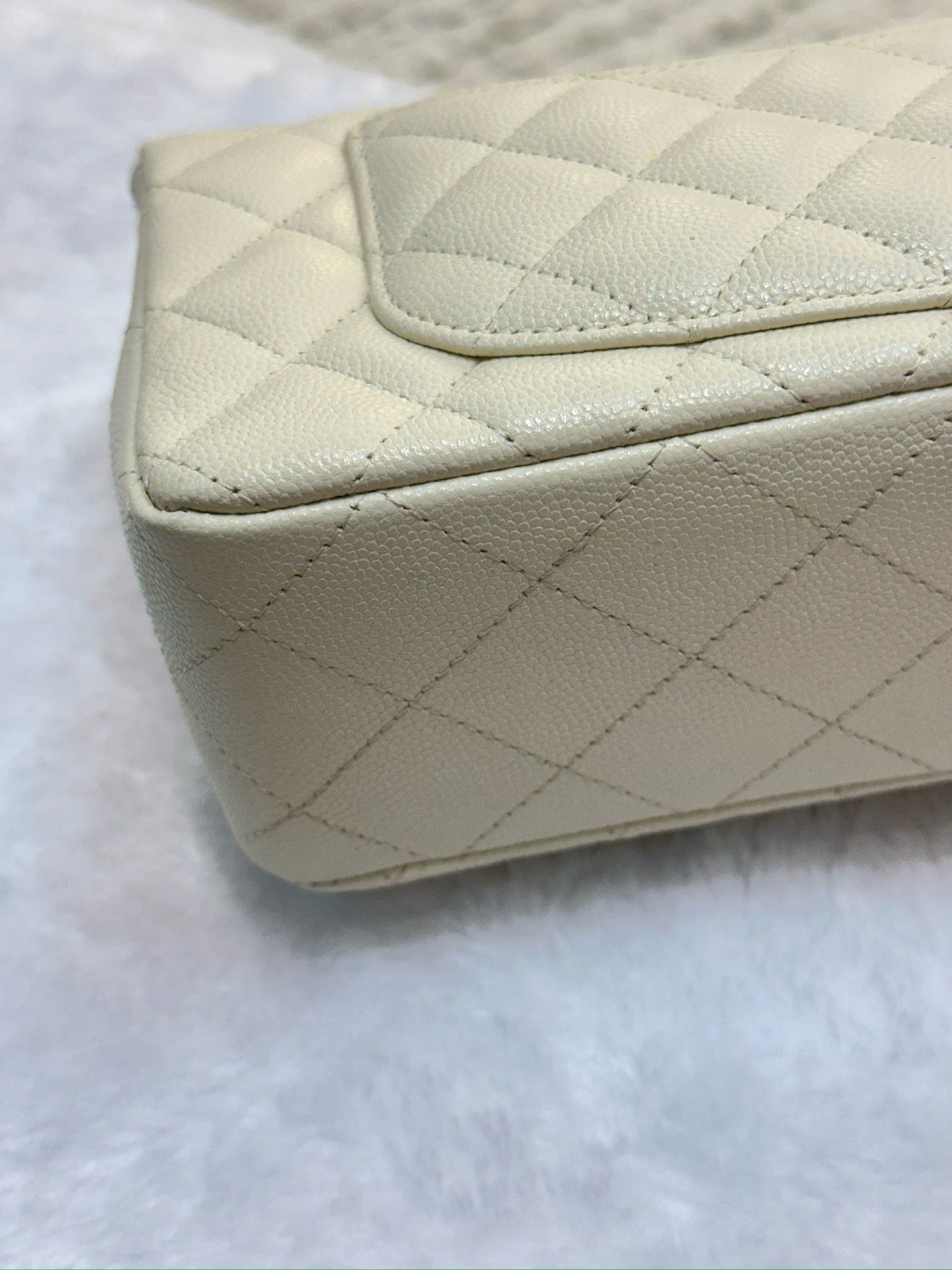 Chanel Mini Rectangle Caviar Ivory 17C GHW