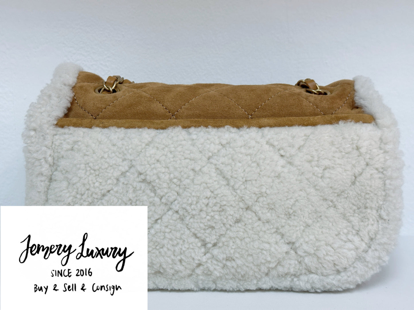 Chanel Medium Shearling Coco Neige Flap holo card 264
