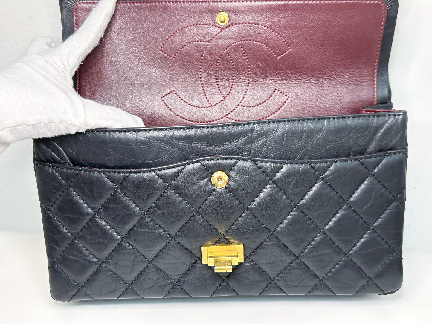 Chanel Marine Quilted Aged Calfskin 2.55 Reissue 226 Flap Bag