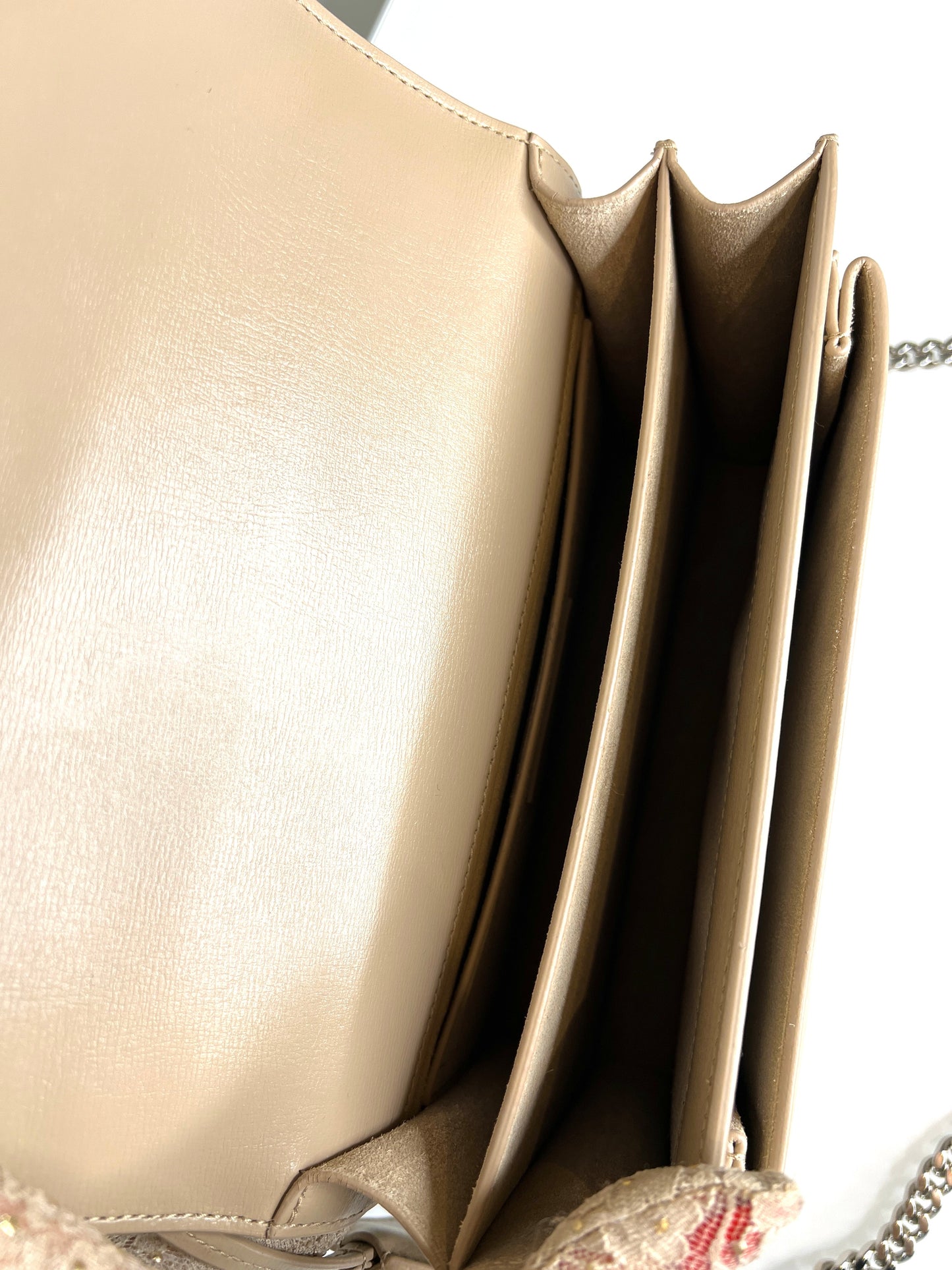 Saint Laurent YSL Sunset Medium Beige Chain Crossbody Shoulder Bag