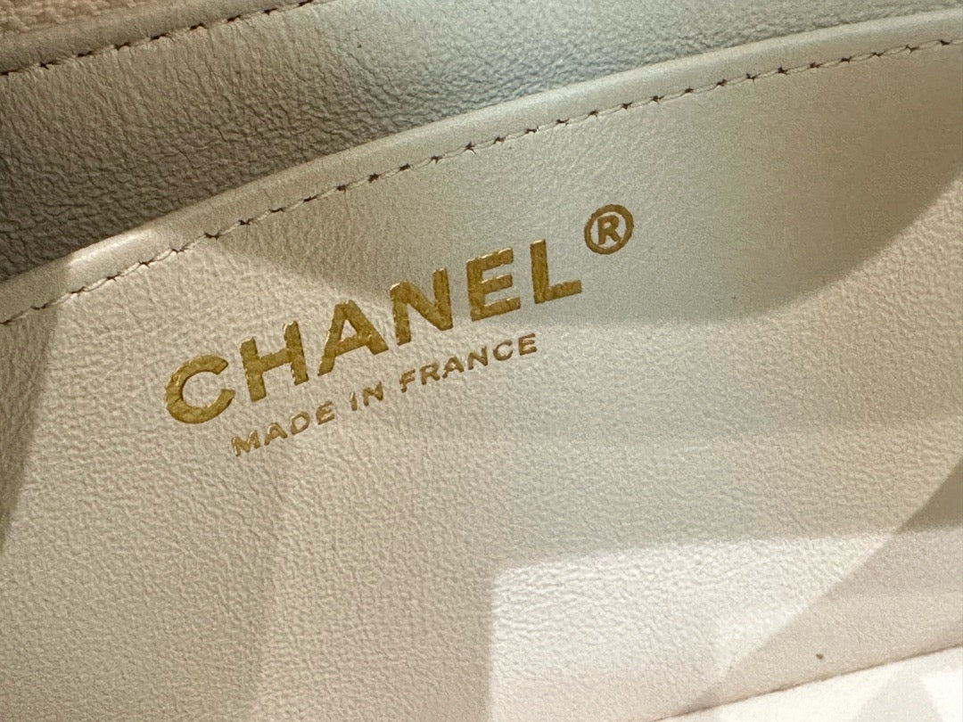 Chanel Mini Rectangle Caviar Ivory 17C GHW
