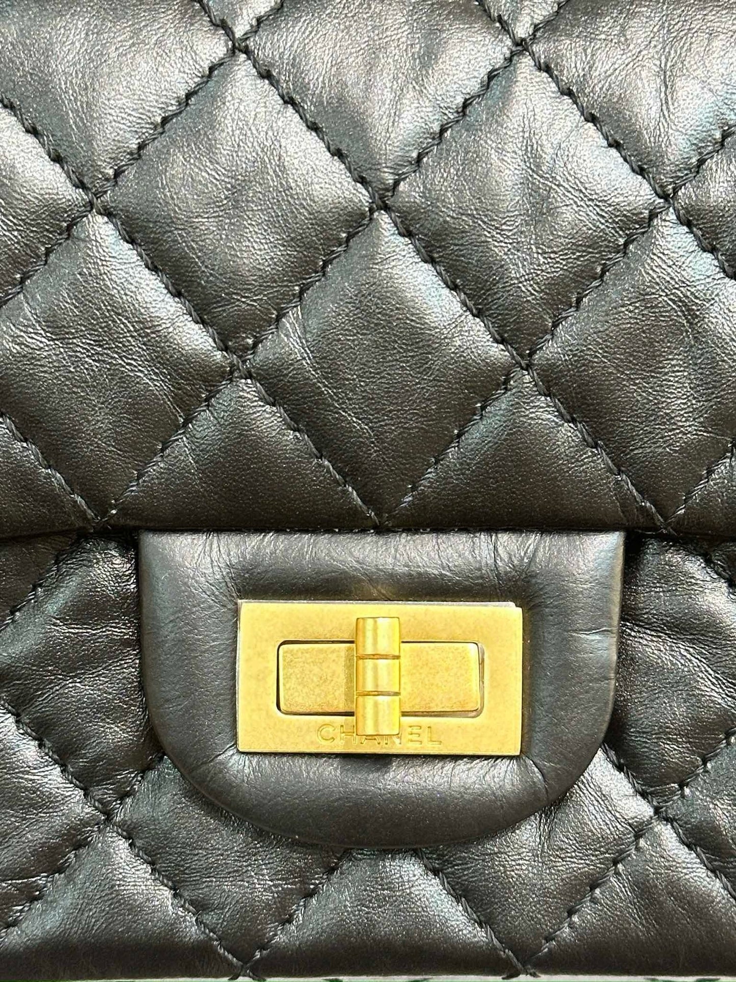 Chanel Mini Aged Calfskin Quilted 2.55 Reissue Flap Black Bag