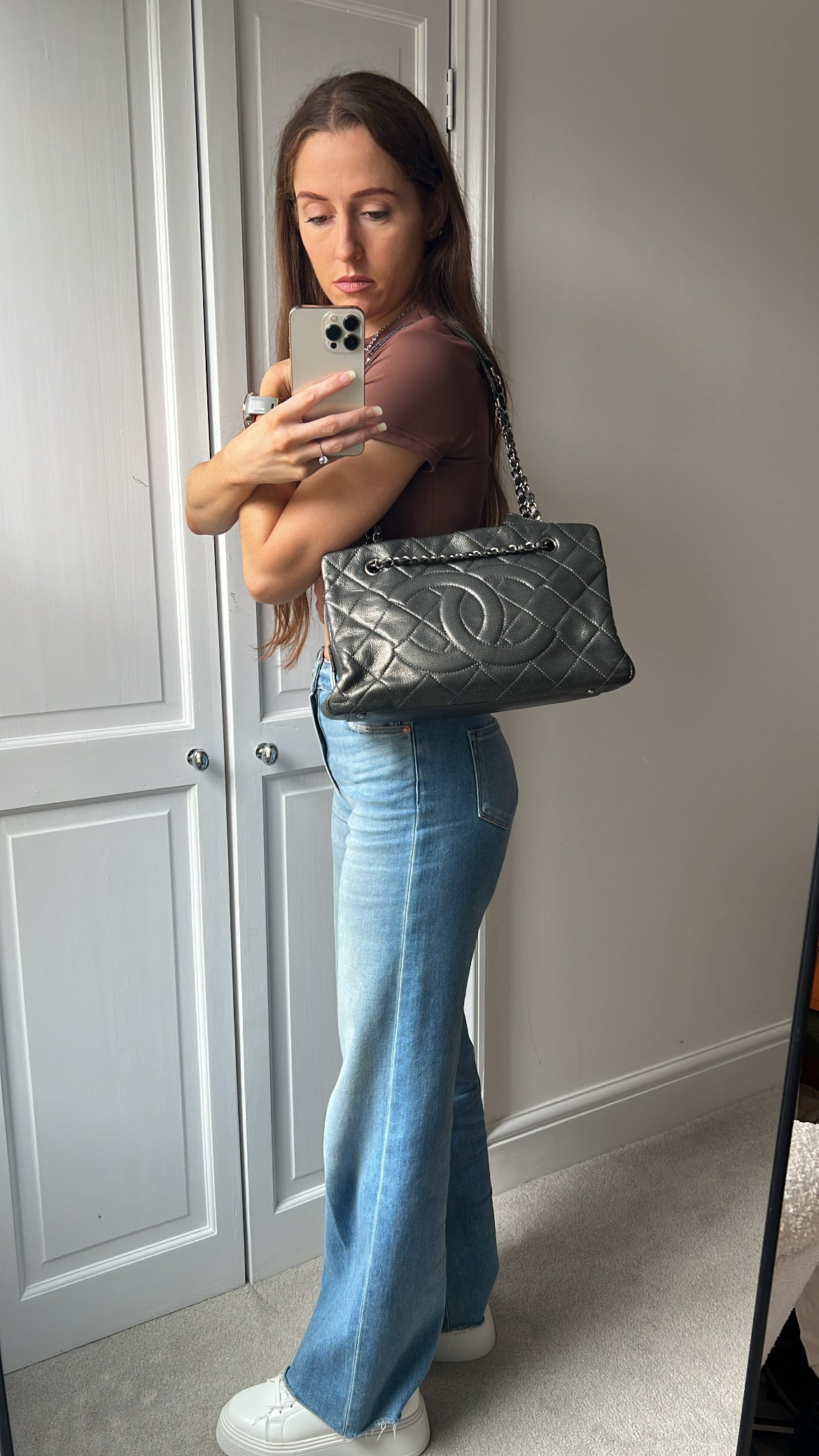 Chanel Bronze Caviar Tote Shoulder Bag