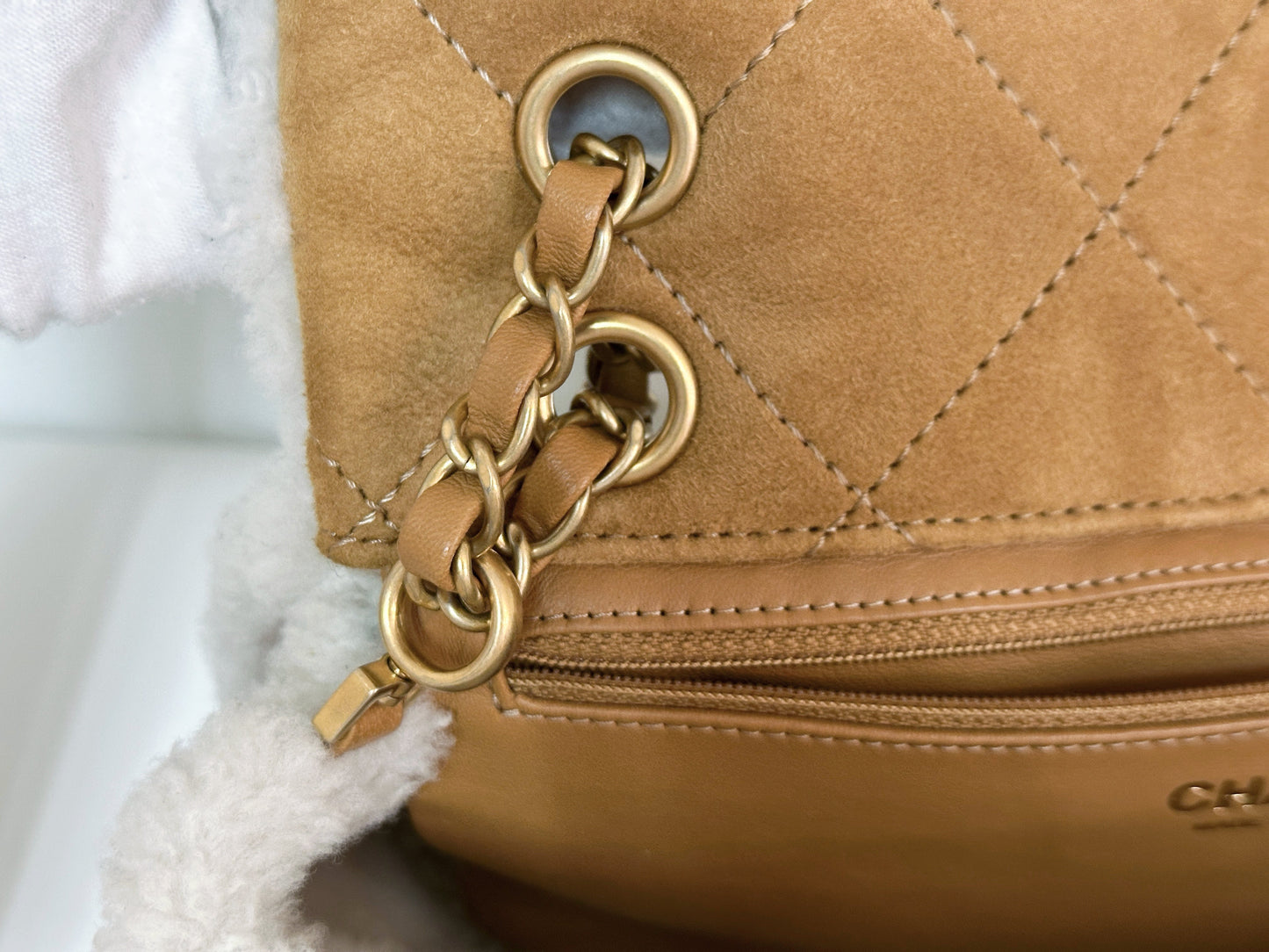 Chanel Medium Shearling Coco Neige Flap holo card 264