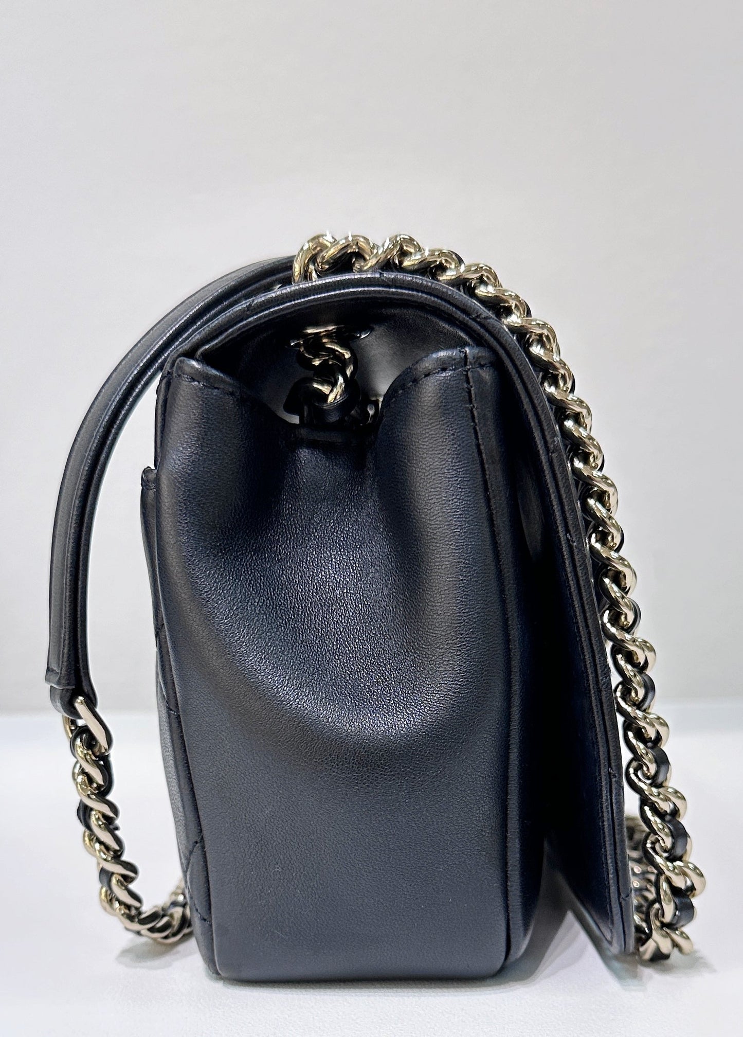 CHANEL Lambskin Quilted Studded Beauty Begins Flap Black