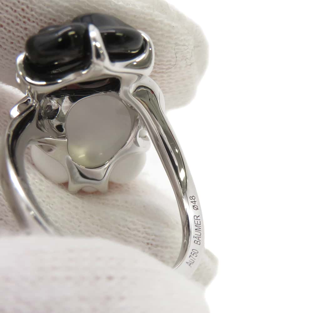CHANEL Camellia Ring Size 48/#8J2938 18K White Gold