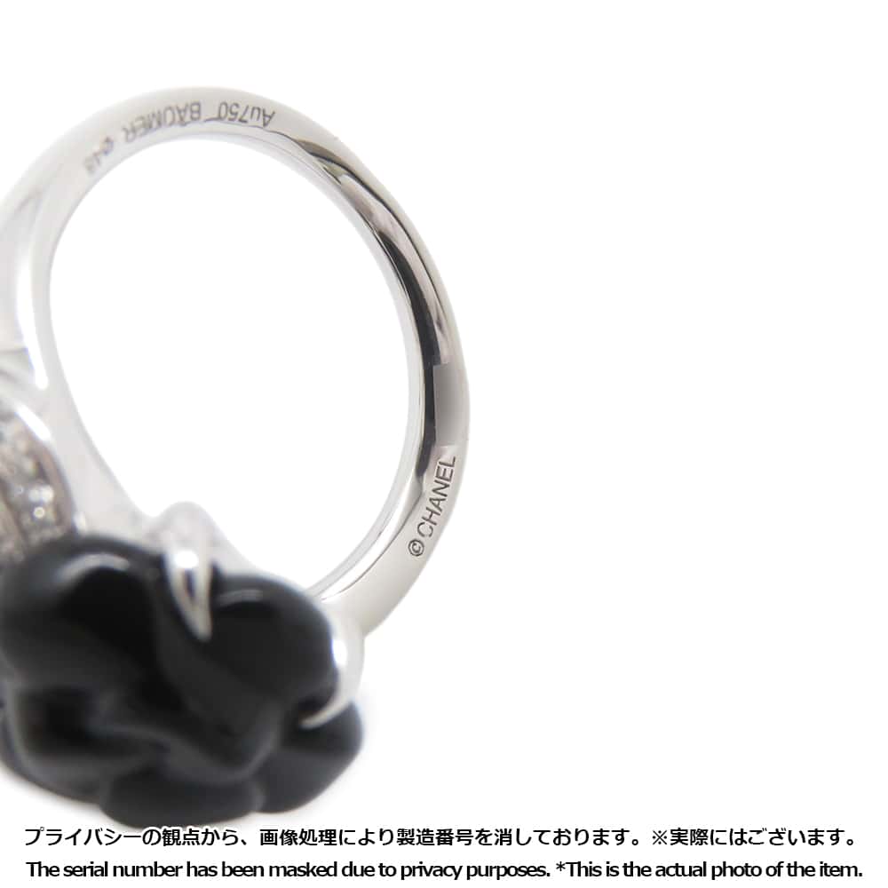 CHANEL Camellia Ring Size 48/#8J2938 18K White Gold