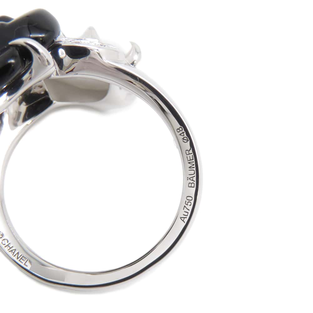 CHANEL Camellia Ring Size 48/#8J2938 18K White Gold