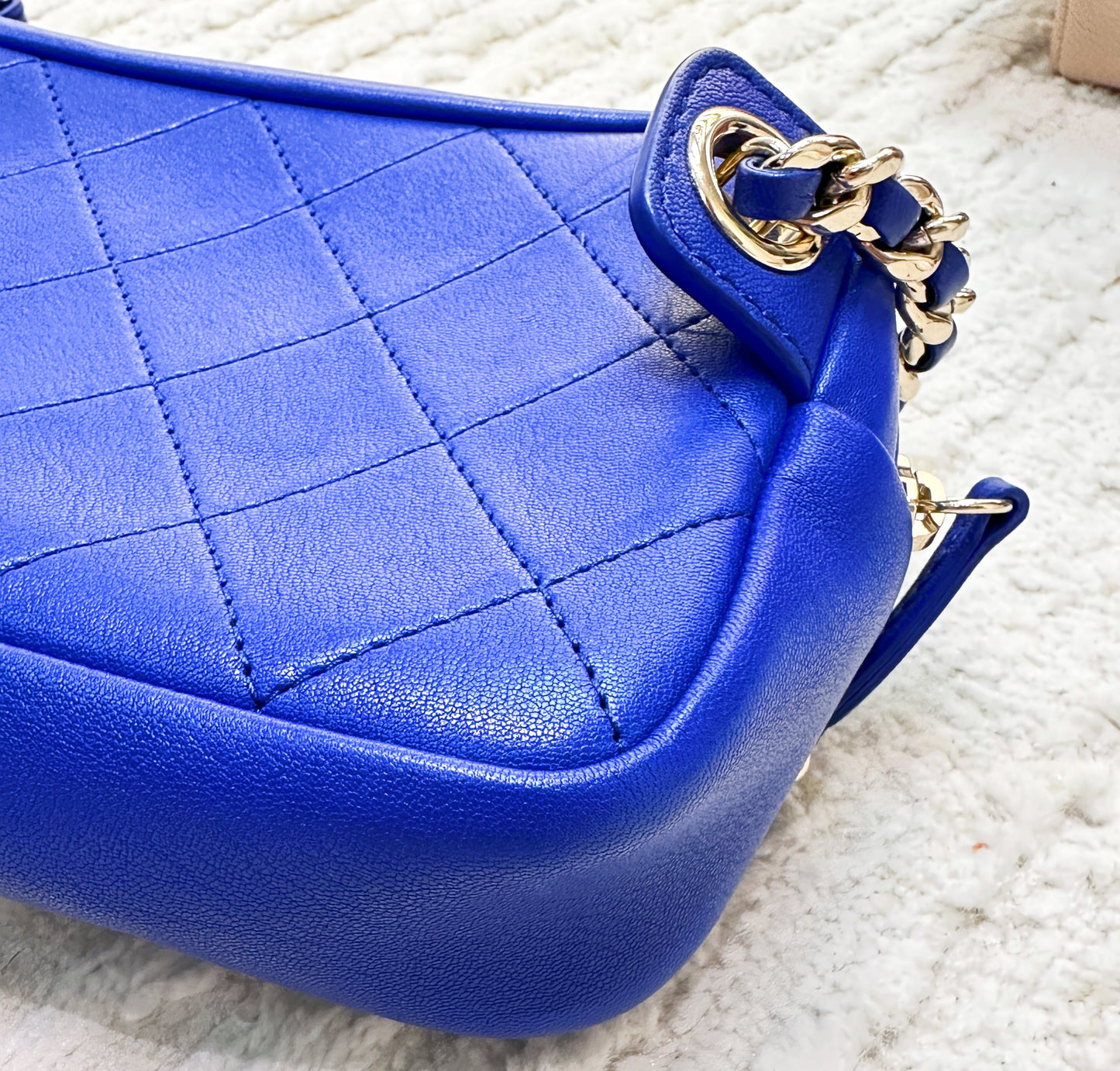 CHANEL Calfskin Casual Trip Waist Bag Blue
