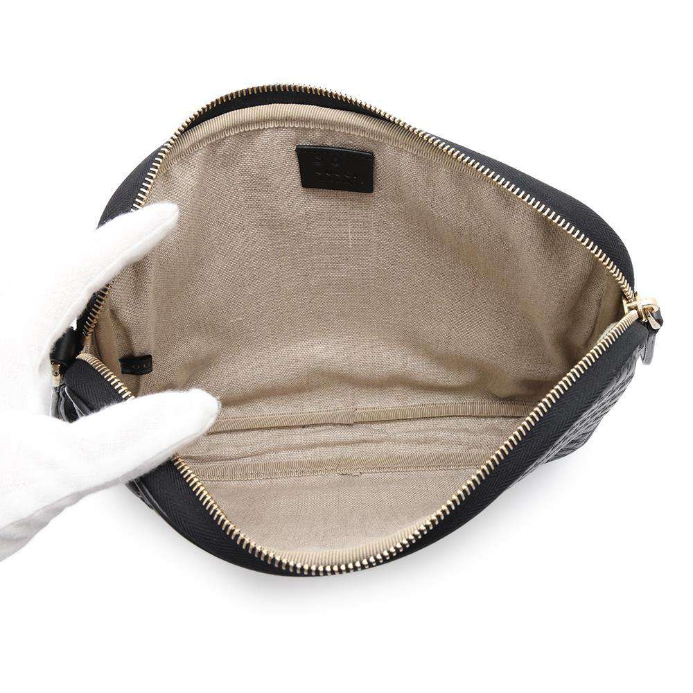 GUCCI Guccissima Clutch Bag Black607726 Leather