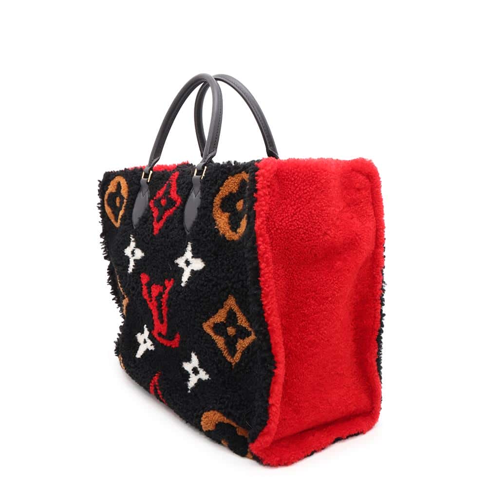 LOUIS VUITTON Onthego Noir/RedM55421 Monogram / Teddy Size GM