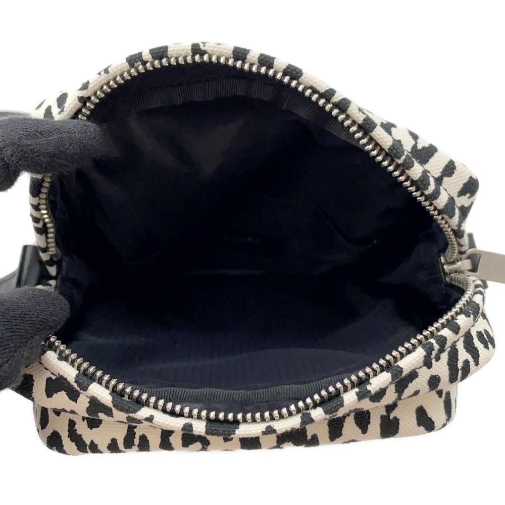 SAINT LAURENT PARIS Baby Cat Shoulder Bag White/Black581700 Canvas Leather