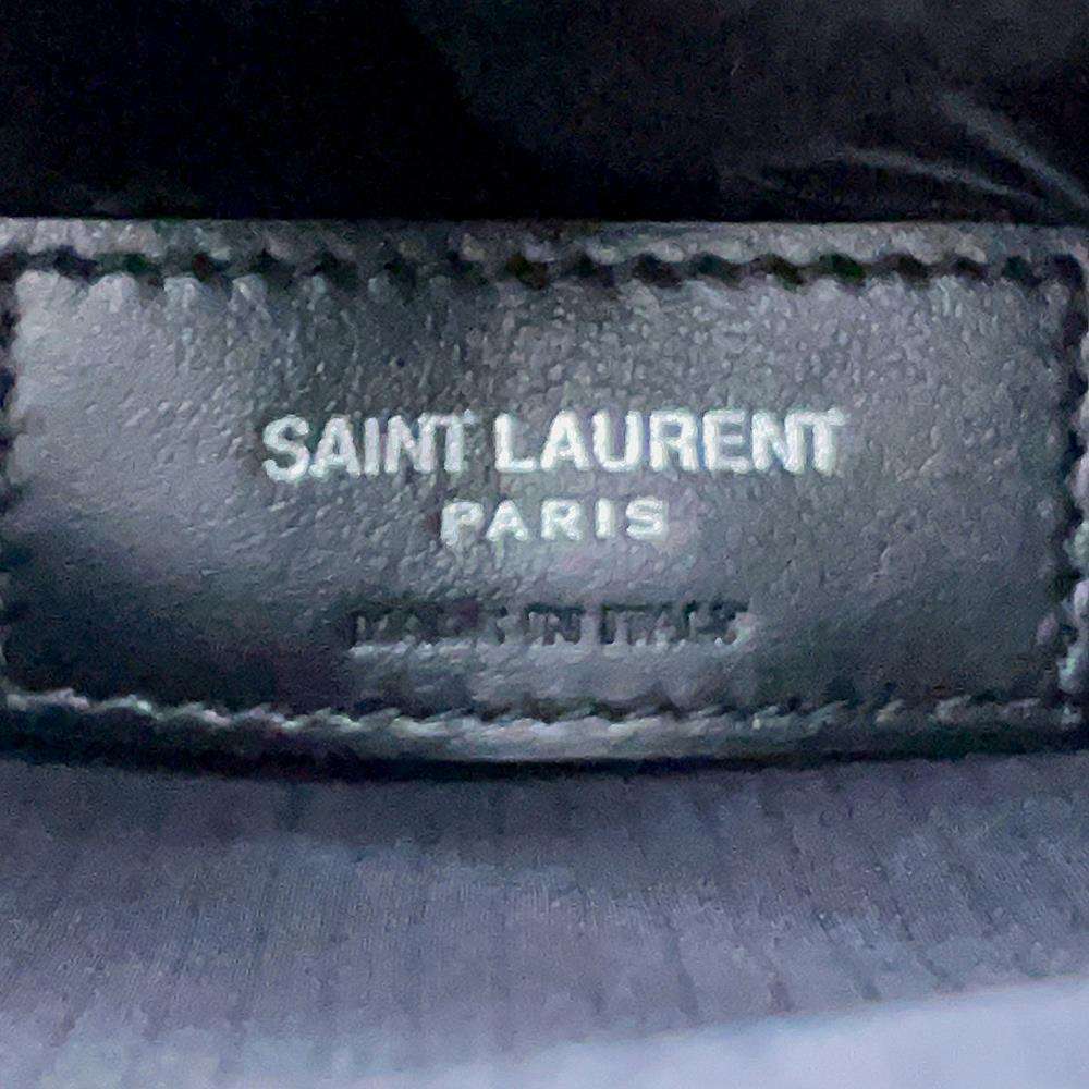 SAINT LAURENT PARIS Baby Cat Shoulder Bag White/Black581700 Canvas Leather