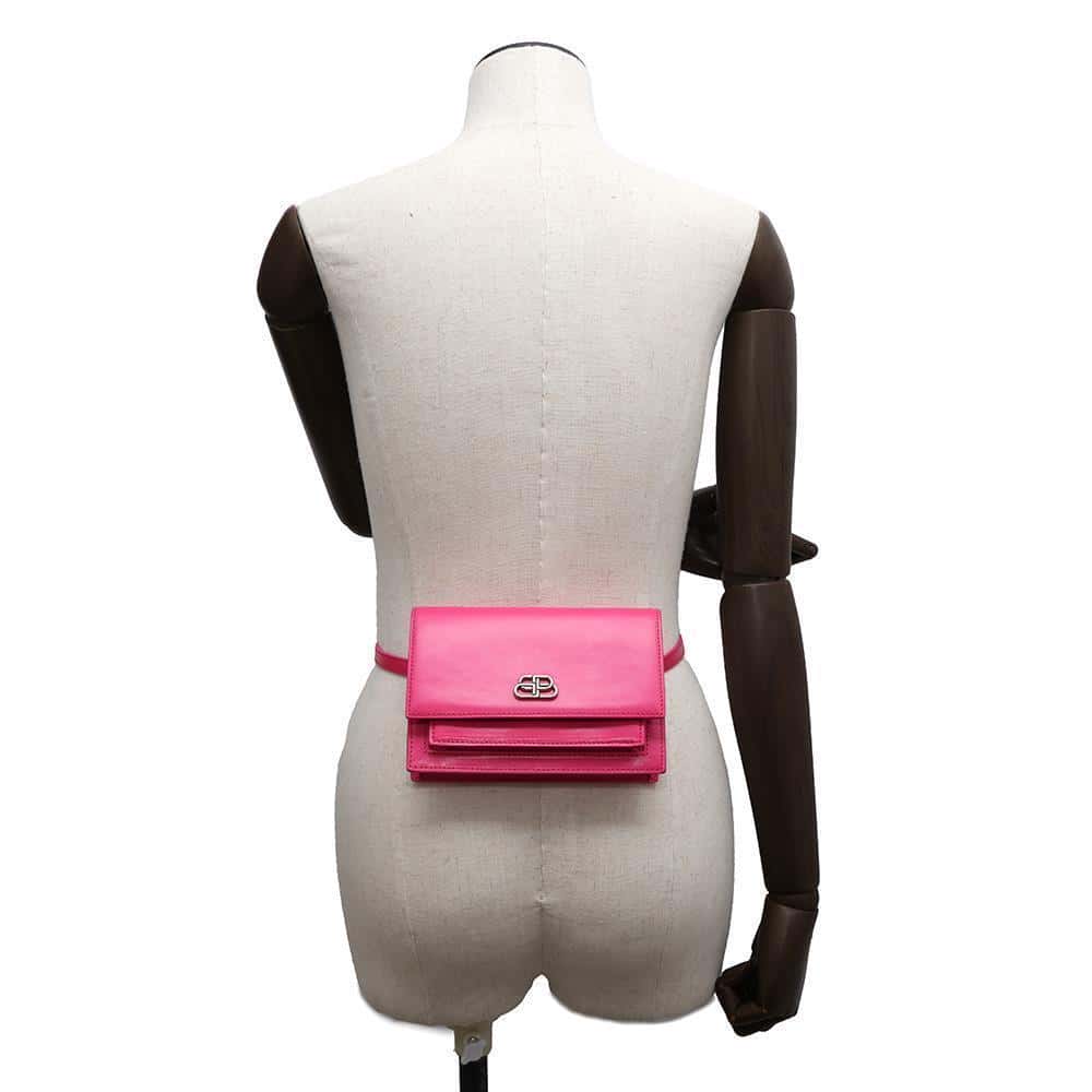 BALENCIAGA Sharp 2way waist pouch Pink594938 Leather Size XS
