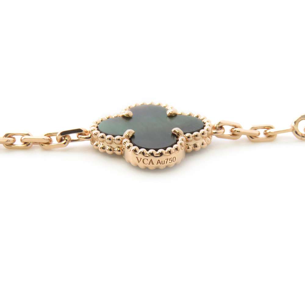 Van Cleef & Arpels Vintage Alhambra Necklace 20 motifs Gray shellVCARP2R000 18K Pink Gold
