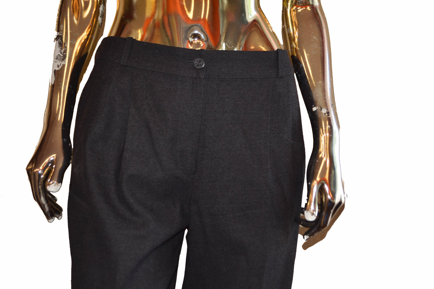 Chanel Grey Wool Pants Size 2A